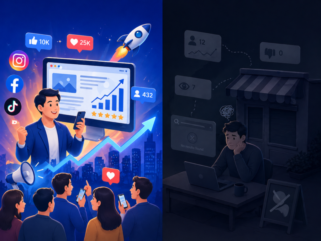 Business success vs. unnoticed struggle